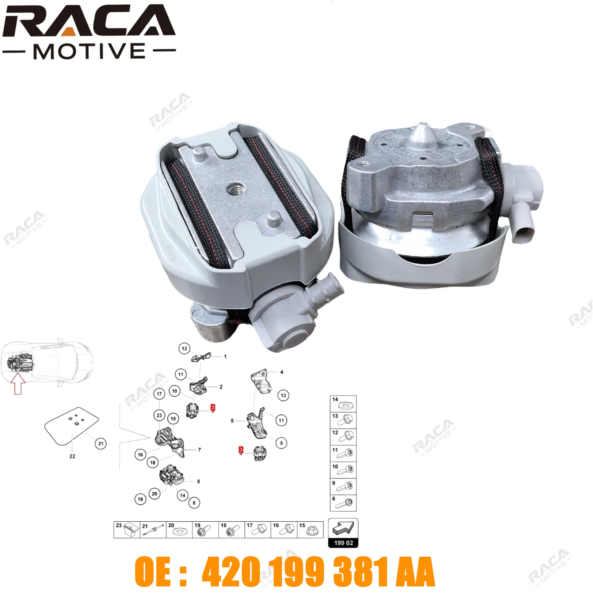 2 Pcs Engine Brackets for Lamborghini Aventador 2012- Gallardo 2010-2013 Huracán 2014- 420199381S 420199381Q 420199381Aa
2 Pcs Engine Brackets for Lamborghini Aventador 2012- Gallardo 2010-2013 Huracán 2014- 420199381S 420199381Q 420199381Aa
