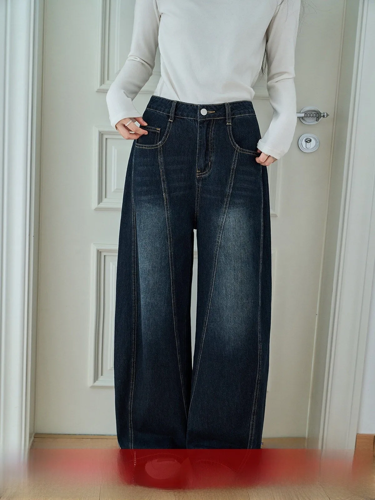 Deep Blue High Waist Wide Leg Denim Jeans Women's Loose Slim Straight Long Pants Commute Sle Micro Stretch Autumn Winter
Deep Blue High Waist Wide Leg Denim Jeans Women's Loose Slim Straight Long Pants Commute Sle Micro Stretch Autumn Winter