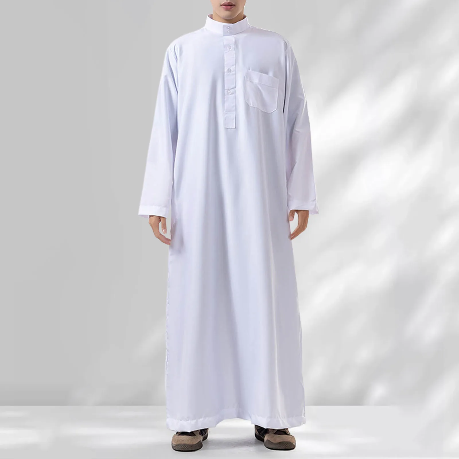 Mens White Jubba Thobe Islamic Muslim Clothing Traditional Dubai Robe Pocket Button Down Pakistani Ramadan Robe Djellaba
Mens White Jubba Thobe Islamic Muslim Clothing Traditional Dubai Robe Pocket Button Down Pakistani Ramadan Robe Djellaba