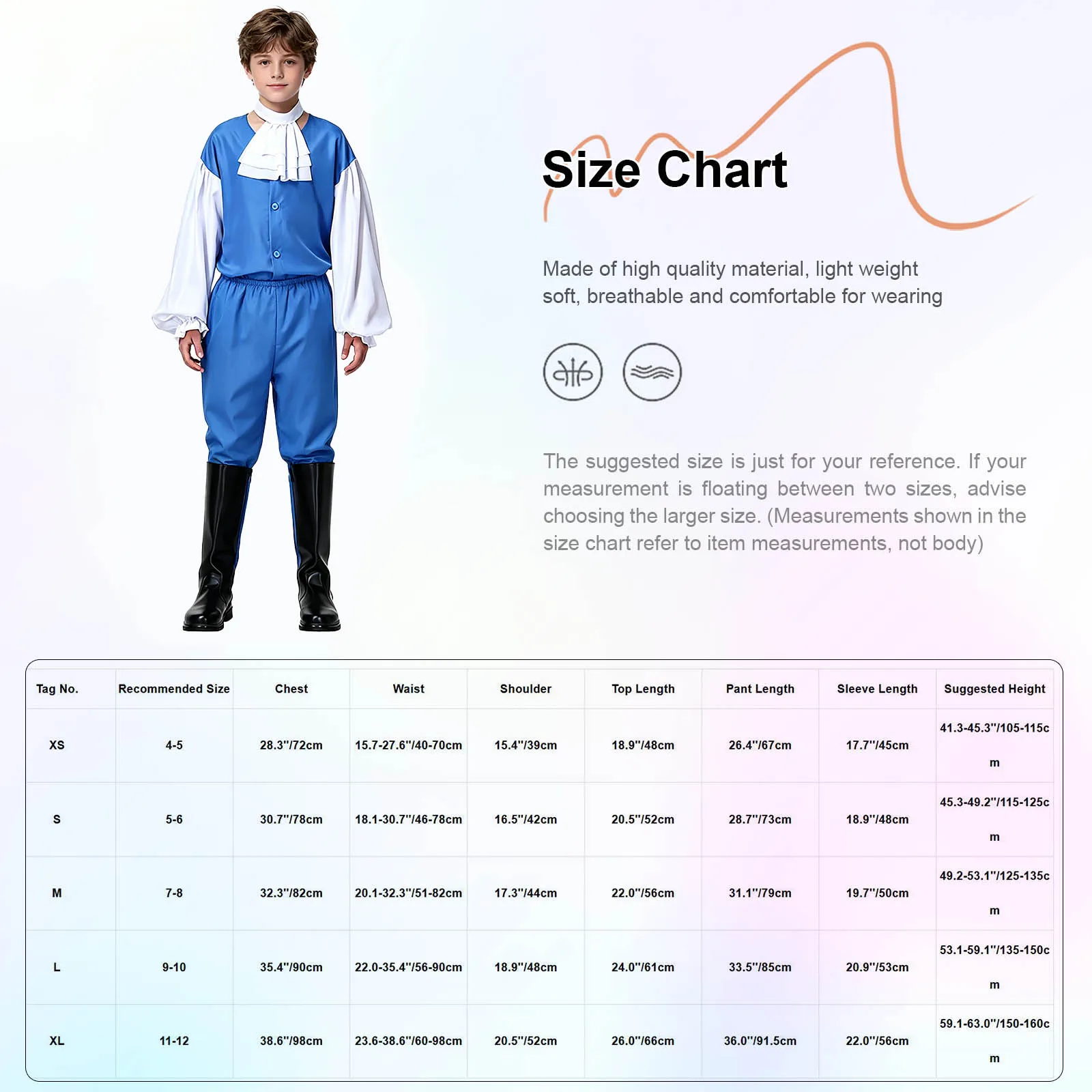 Boys Royal Prince Cosplay Performance Costume Lantern Sleeve Ruffle Faux Collar Top Pants for Halloween Role Play Stage
Boys Royal Prince Cosplay Performance Costume Lantern Sleeve Ruffle Faux Collar Top Pants for Halloween Role Play Stage