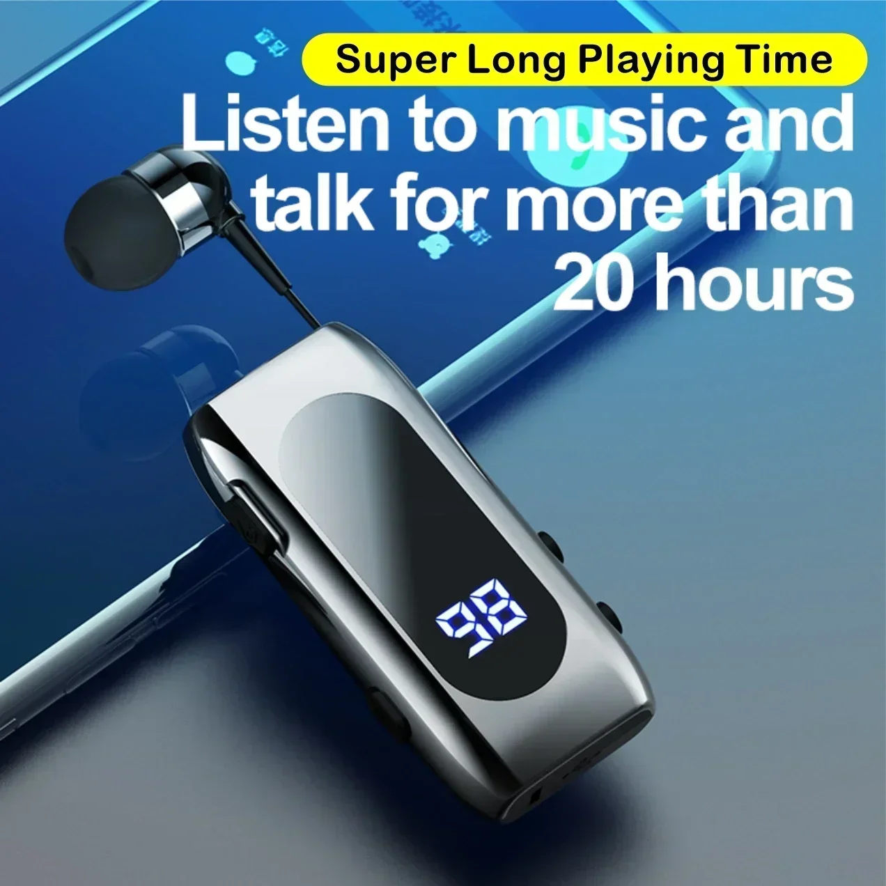 K55 Incoming Call Vibration Wireless Handsfree Earbud Business Retractable Earbud Headset Lapel Clip Bluetooth Earphone
K55 Incoming Call Vibration Wireless Handsfree Earbud Business Retractable Earbud Headset Lapel Clip Bluetooth Earphone