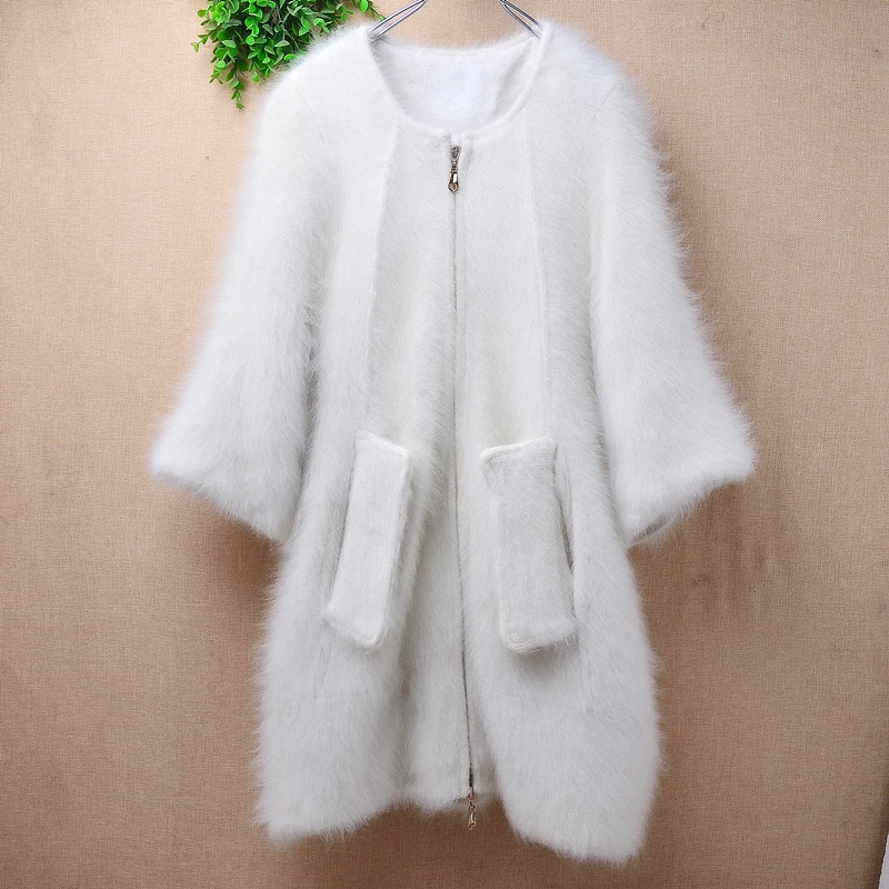 Heavy Thick Ladies Women Fall Winter White Hairy Mink Cashmere Knitted Half Sleeves Zippers Slim Long Sweater Cardigans Jacket
Heavy Thick Ladies Women Fall Winter White Hairy Mink Cashmere Knitted Half Sleeves Zippers Slim Long Sweater Cardigans Jacket