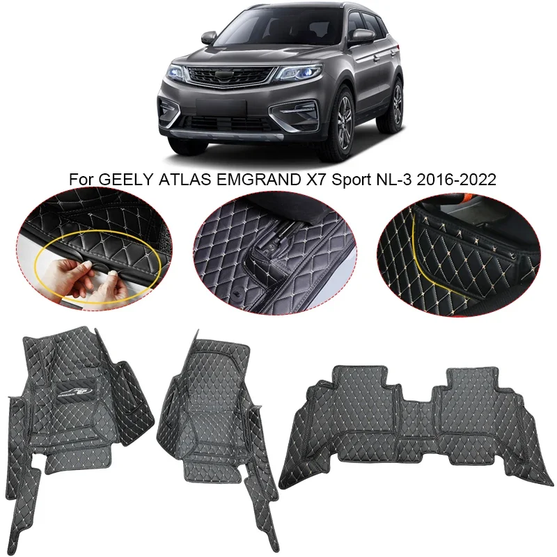 3D Full Surround для Geely Atlas Emgrand X7 Sport NL-3 2016-2022, автомобильный напольный коврик, подушечки для ног, водонепроницаемый ковер из искусственной кожи 
3D Full Surround для Geely Atlas Emgrand X7 Sport NL-3 2016-2022, автомобильный напольный коврик, подушечки для ног, водонепроницаемый ковер из искусственной кожи