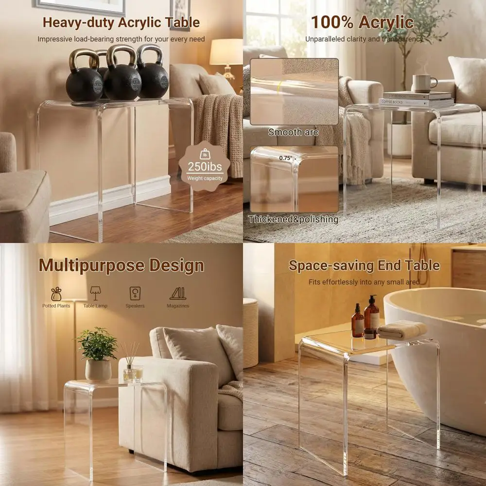 Transparent Acrylic Coffee Table, Clear End Table, 250 lb Capacity Stool, Waterproof Bench for Living Spaces
Transparent Acrylic Coffee Table, Clear End Table, 250 lb Capacity Stool, Waterproof Bench for Living Spaces