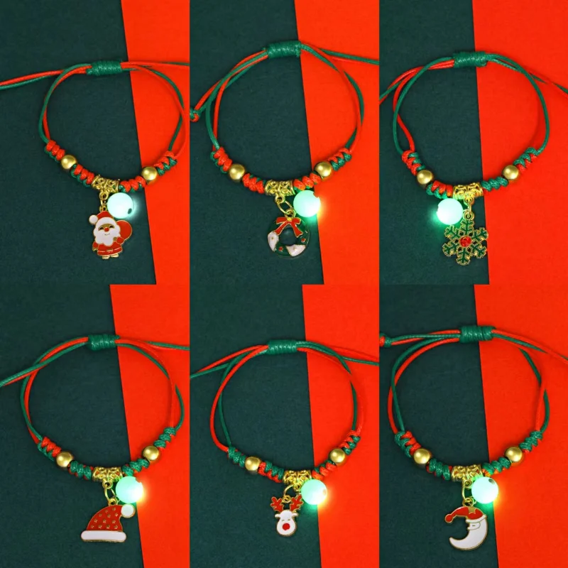 Fashion Christmas Bracelet for Women Creative Braided Rope Bracelet Glow In Dark Santa Claus Snowflake Tree Bracelet Jewely Gift
Fashion Christmas Bracelet for Women Creative Braided Rope Bracelet Glow In Dark Santa Claus Snowflake Tree Bracelet Jewely Gift