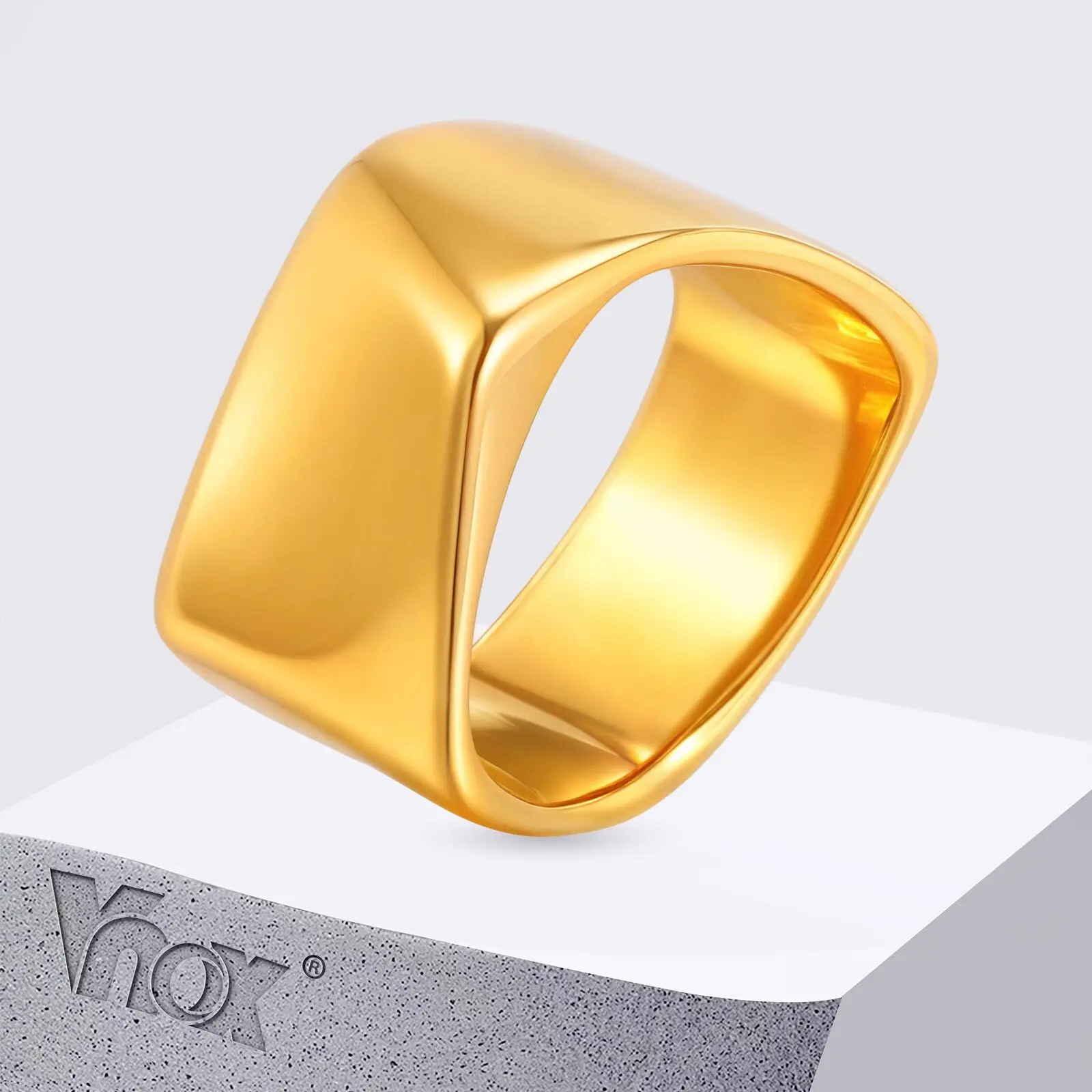 Vnox Smooth Stainless Steel Geometric Rings For Women,Wide Comfort Wear Glossy Gold Plated,Metal Female Jewelry Causal Daily
Vnox Smooth Stainless Steel Geometric Rings For Women,Wide Comfort Wear Glossy Gold Plated,Metal Female Jewelry Causal Daily