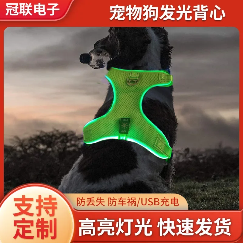 cross-border new mesh night dog walking LED luminous chest strap pet clothes vest factory customization
cross-border new mesh night dog walking LED luminous chest strap pet clothes vest factory customization