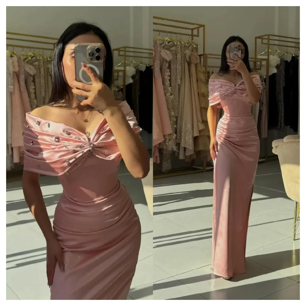 customizedCustomized Elegant Pink Satin Evening Dress Exquisite Boat Neck Off the Shoulder Sleeveless Party Dress Fashion Celebr
customizedCustomized Elegant Pink Satin Evening Dress Exquisite Boat Neck Off the Shoulder Sleeveless Party Dress Fashion Celebr