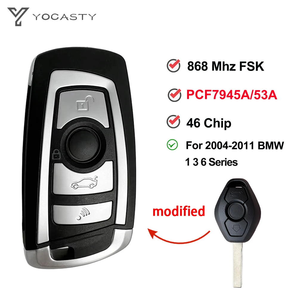 YOCASTY для BMW 3 5 7 серии M5 X3 X5 E65 E60 E61 модифицированный откидной дистанционный ключ замена системы CAS2 46 чип PCF7953 868 МГц
YOCASTY для BMW 3 5 7 серии M5 X3 X5 E65 E60 E61 модифицированный откидной дистанционный ключ замена системы CAS2 46 чип PCF7953 868 МГц