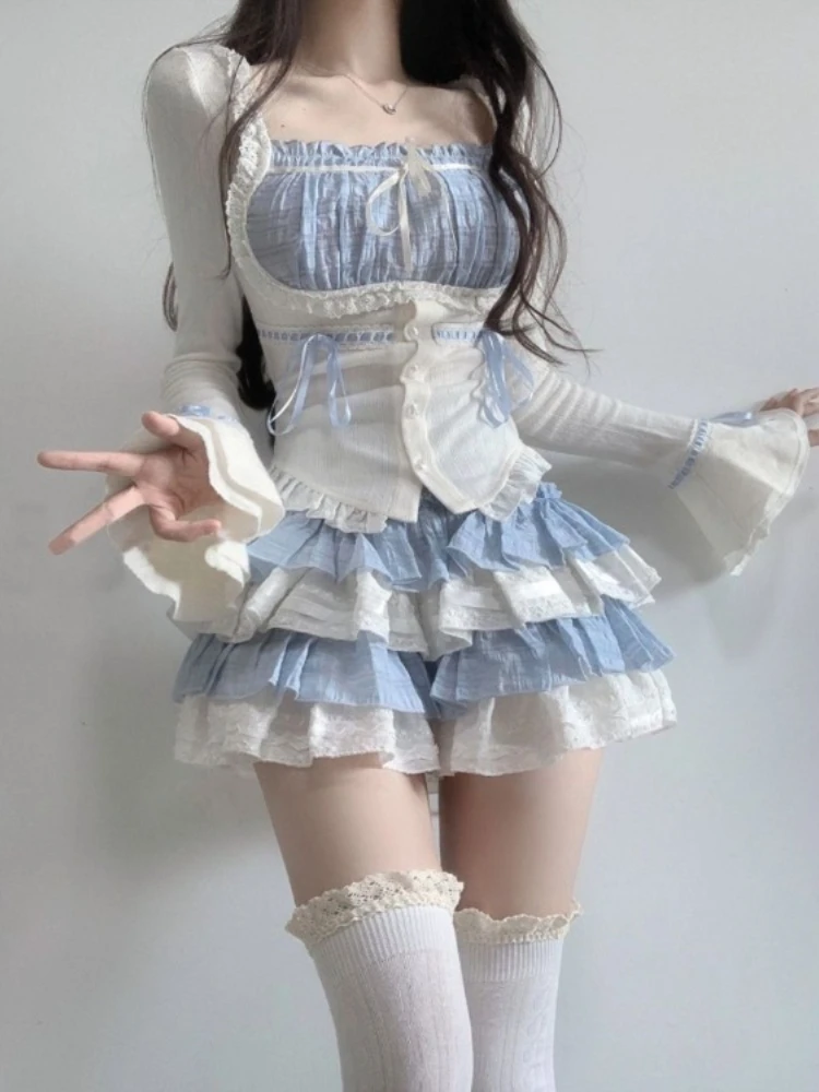 Y2k Square Collar Slim Waist Long Sleeve Top Women+ Summer Patchwork Sweet Cake Skirts Two Piece Sets 2025 Fashion New
Y2k Square Collar Slim Waist Long Sleeve Top Women+ Summer Patchwork Sweet Cake Skirts Two Piece Sets 2025 Fashion New