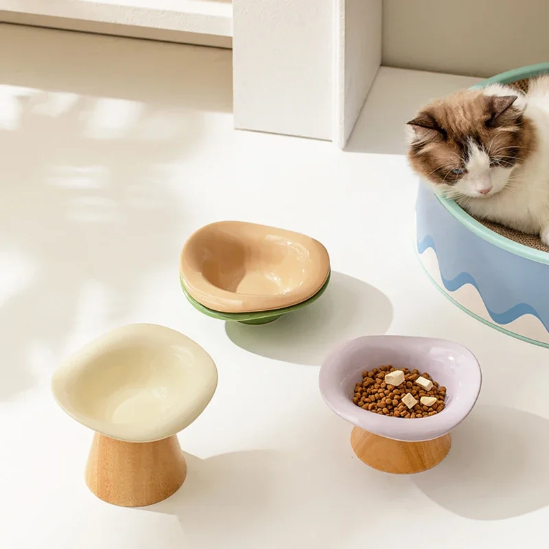 Cat Raised Tilted Food Water Bowl Pet Dogs Elevated Drinking Eating Bowls with Wooden Stand Puppy Kitten Feeding Supplies
Cat Raised Tilted Food Water Bowl Pet Dogs Elevated Drinking Eating Bowls with Wooden Stand Puppy Kitten Feeding Supplies