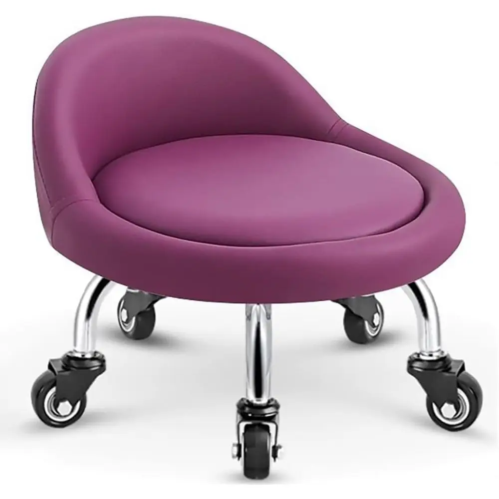 Round Leather Rolling Pedicure Stool with Backrest and Wheels for Home or Office Use, 22cm
Round Leather Rolling Pedicure Stool with Backrest and Wheels for Home or Office Use, 22cm