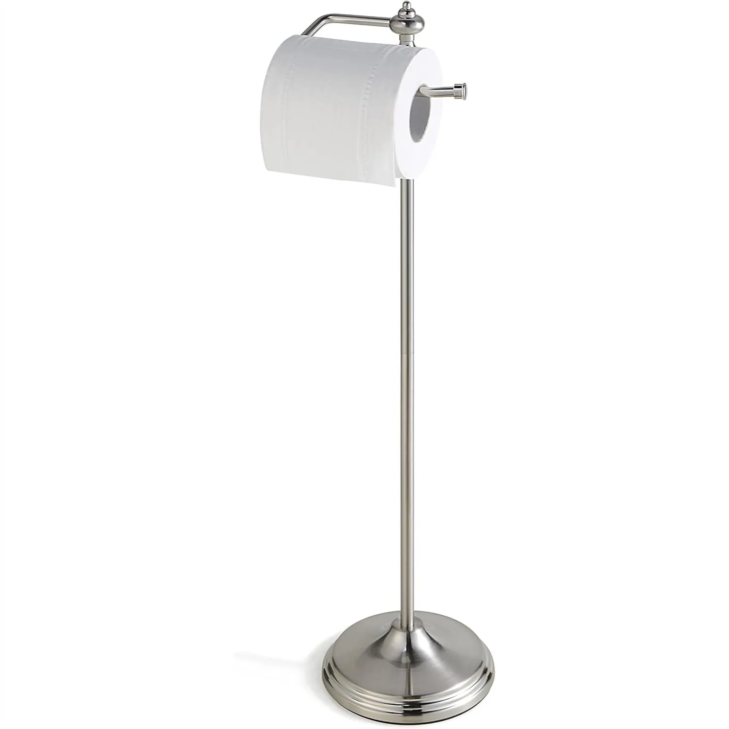 Free Standing Toilet Paper Holder Stand with Reserve Storage, Satin Nickel, No Drilling Needed
Free Standing Toilet Paper Holder Stand with Reserve Storage, Satin Nickel, No Drilling Needed