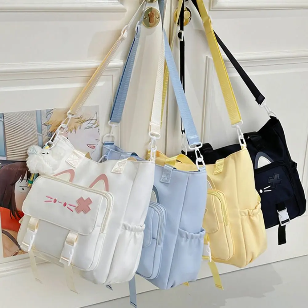 Preppy Style Cartoon Kitten Crossbody Bag Lightweight Large Capacity Nylon Backpack Scratch Prevention Korean Style
Preppy Style Cartoon Kitten Crossbody Bag Lightweight Large Capacity Nylon Backpack Scratch Prevention Korean Style