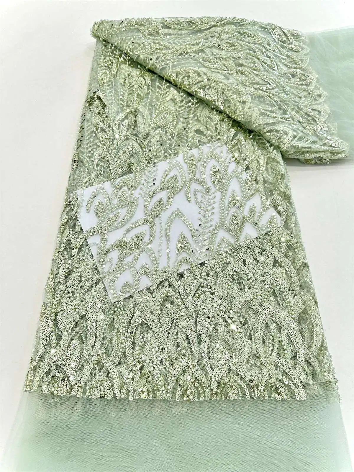 Luxury African Sequins Beaded Lace Fabric 2025 High Quality Groom Nigerian Wedding Bridal Embroidery French Tulle Lace
Luxury African Sequins Beaded Lace Fabric 2025 High Quality Groom Nigerian Wedding Bridal Embroidery French Tulle Lace