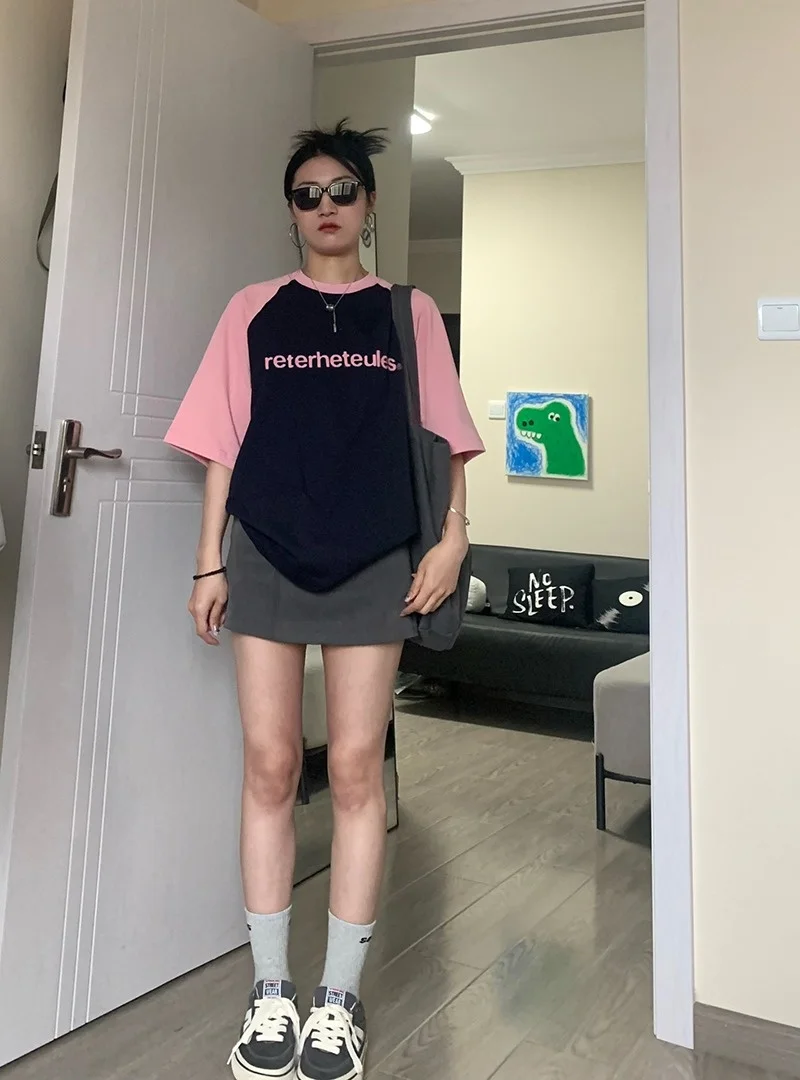 American Short Sleeve T-shirt Women's Summer Design Long Loose Oversize Cotton Half Sleeve Top
American Short Sleeve T-shirt Women's Summer Design Long Loose Oversize Cotton Half Sleeve Top