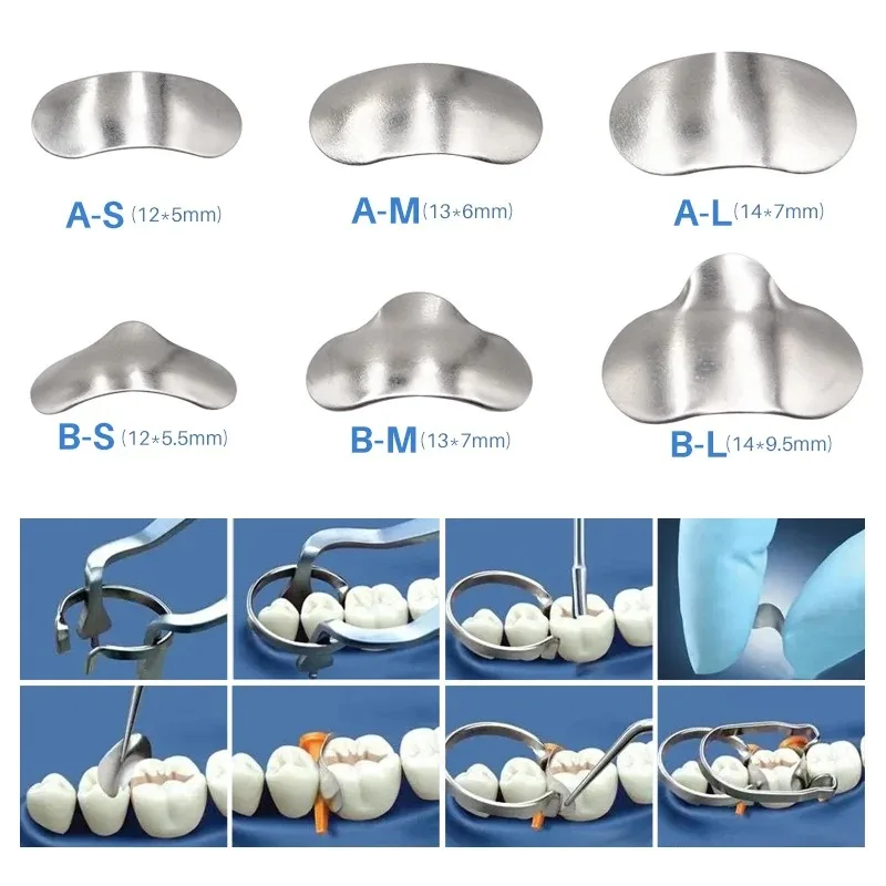 100pcs/bag Dental Matrices Sectional Contoured Metal Matrix Bands Matrix Rings Full Teeth Replacement Dentsit Oral Care Tools
100pcs/bag Dental Matrices Sectional Contoured Metal Matrix Bands Matrix Rings Full Teeth Replacement Dentsit Oral Care Tools