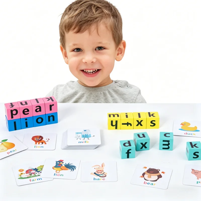 Children's Alphabet Spelling Block Game, Family Word Battle Spelling Toy, Fun+Educational —— 4-Player Spelling Toy with Flash Cards, Educational Alphabet Blocks for Children Aged 3 and Above
Children's Alphabet Spelling Block Game, Family Word Battle Spelling Toy, Fun+Educational —— 4-Player Spelling Toy with Flash Cards, Educational Alphabet Blocks for Children Aged 3 and Above