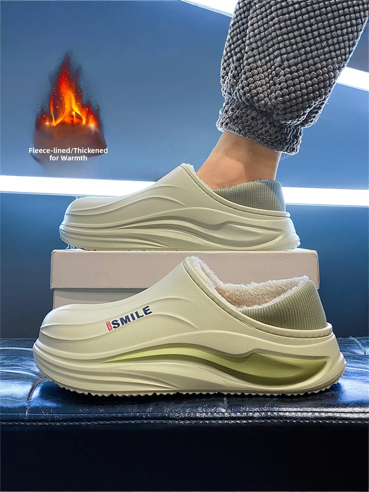 Men's Winter Thickened Fleece Slippers Indoor Home Wear Waterproof Anti-slip Warm Cotton Slippers EVA Flat Sandals Casual Shoes
Men's Winter Thickened Fleece Slippers Indoor Home Wear Waterproof Anti-slip Warm Cotton Slippers EVA Flat Sandals Casual Shoes