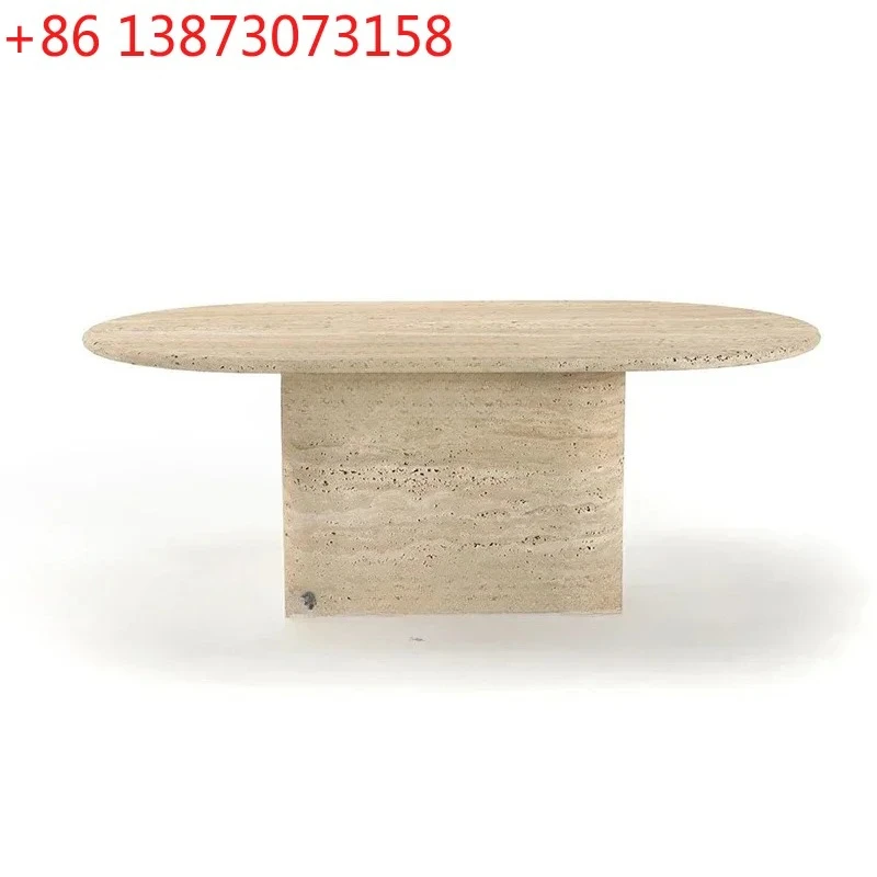 Wabi Sansan natural Roman travertine oval marble coffee table designer living room sofa coffee table
Wabi Sansan natural Roman travertine oval marble coffee table designer living room sofa coffee table