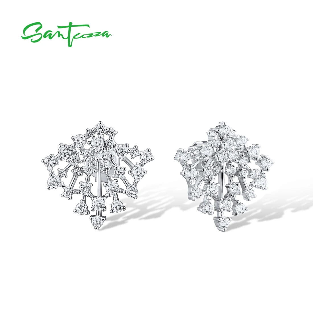 SANTUZZA Real 925 Sterling Silver Stud Earrings For Women Sparkling White Cubic Zirconia Elegant Wedding Engagement Fine Jewelry
SANTUZZA Real 925 Sterling Silver Stud Earrings For Women Sparkling White Cubic Zirconia Elegant Wedding Engagement Fine Jewelry