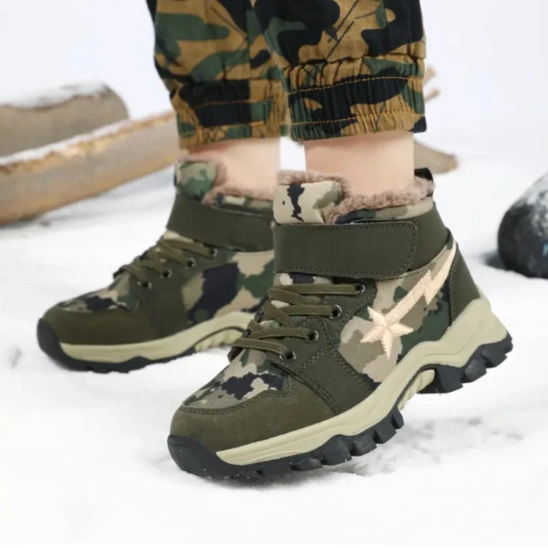 Children's Army Green Camouflage Mid Top with Cotton Snow Boots and Velvet Children's Boots Winter Warm Cotton Shoes children
Children's Army Green Camouflage Mid Top with Cotton Snow Boots and Velvet Children's Boots Winter Warm Cotton Shoes children