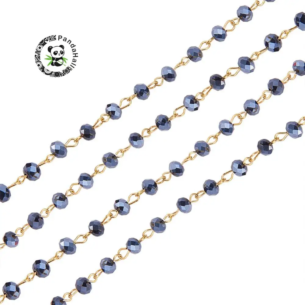 6mm Handmade Abacus Glass Beads Chains for Neckalces Bracelets Making, with Golden Iron Eyepins, Black, 39.3"
6mm Handmade Abacus Glass Beads Chains for Neckalces Bracelets Making, with Golden Iron Eyepins, Black, 39.3"