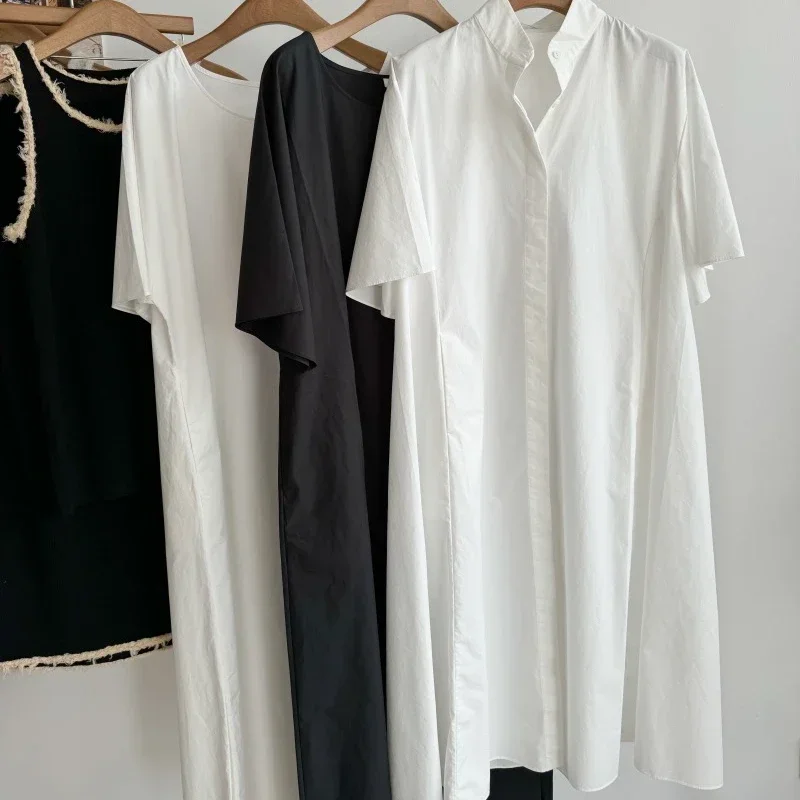 Imported Poplin White Cotton Dress Stand-up Collar Mid-sleeve Shirt Dress for Women
Imported Poplin White Cotton Dress Stand-up Collar Mid-sleeve Shirt Dress for Women