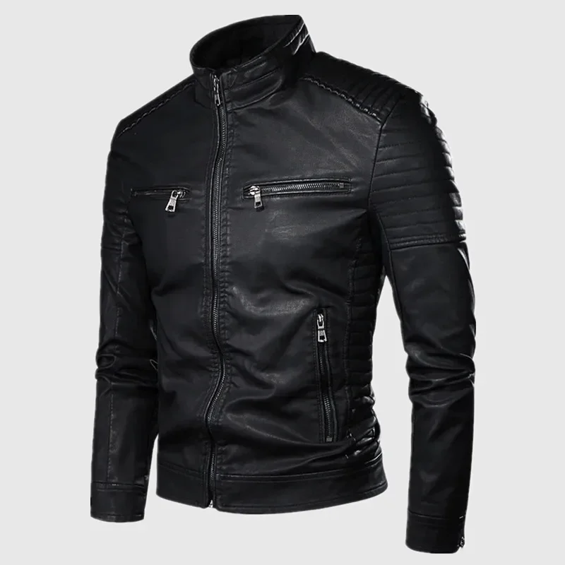 Men's Biker Leather Jacket Stand-up Collar Punk Men Leather Jacket for Outdoor Clothes Leather Jacket Men Fashion Stylish Coat
Men's Biker Leather Jacket Stand-up Collar Punk Men Leather Jacket for Outdoor Clothes Leather Jacket Men Fashion Stylish Coat