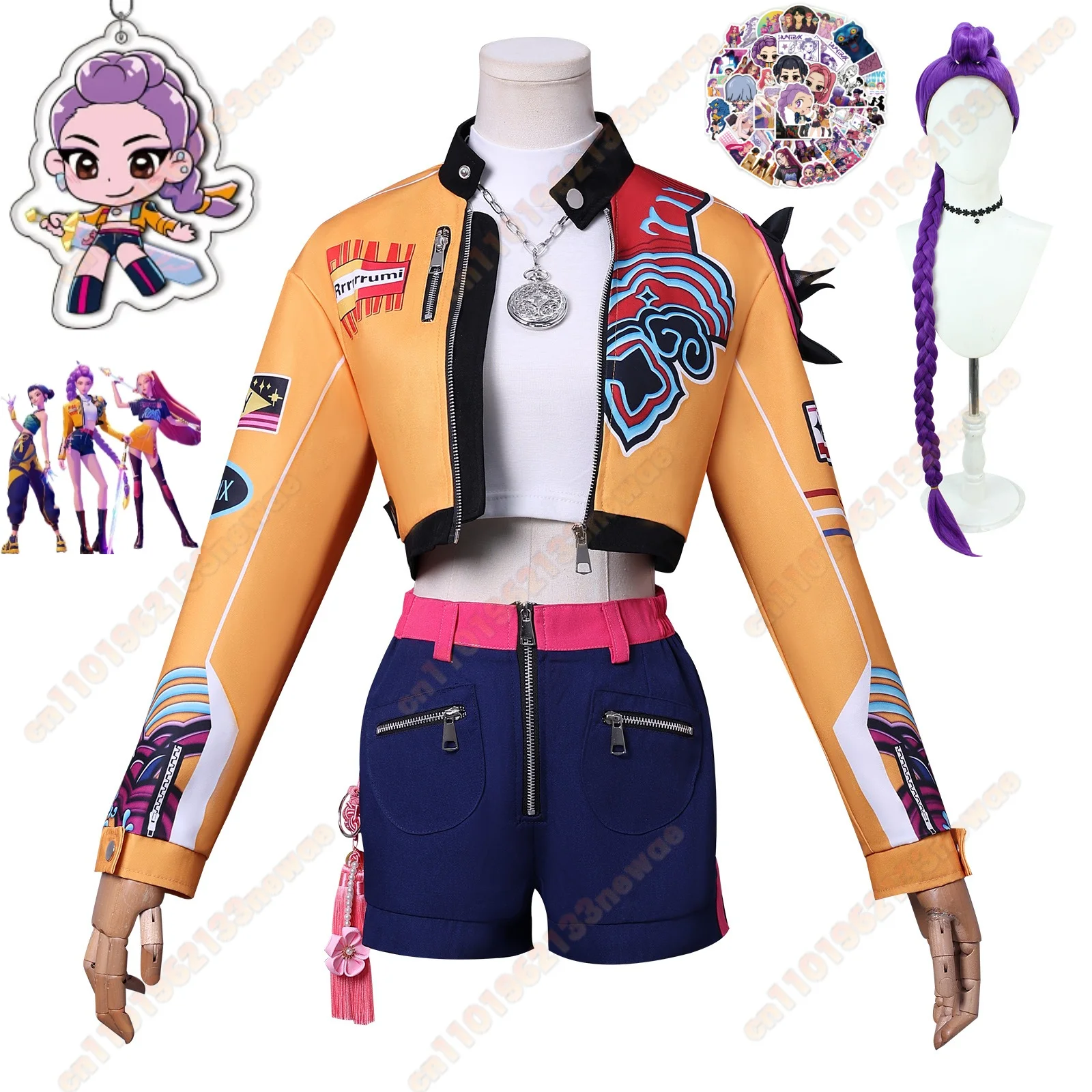 Rumi K-Pop Demon Hunters Cosplay Costume Wig Set Yellow Vitality Uniform for Women Halloween Carnival Party Play Role Clothing
Rumi K-Pop Demon Hunters Cosplay Costume Wig Set Yellow Vitality Uniform for Women Halloween Carnival Party Play Role Clothing