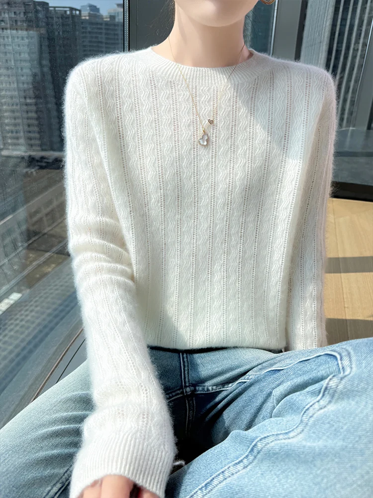 Autumn Winter Sweater Women's Pullover 100% Merino Wool Sweater O-Neck Clothing Jacquard Daily Fashion Inside Join Cut Out Knit
Autumn Winter Sweater Women's Pullover 100% Merino Wool Sweater O-Neck Clothing Jacquard Daily Fashion Inside Join Cut Out Knit