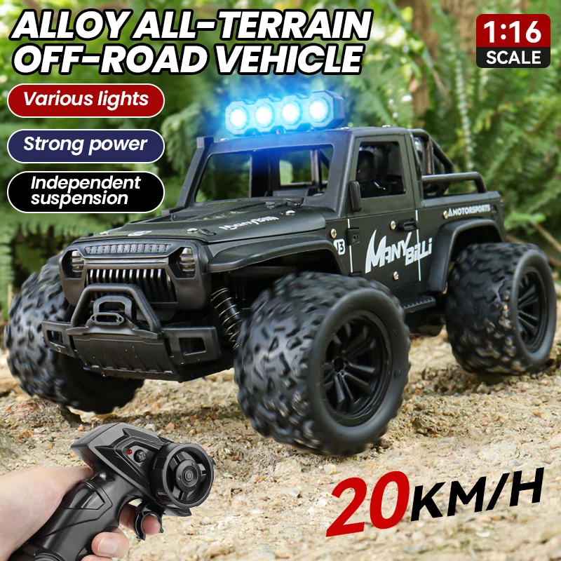 1/16 Alloy Rc Off-Road Car High Speed Climbing Vehicle with Music Sound Lights Electric Model Indoor Outdoor Toy Boys Gift
1/16 Alloy Rc Off-Road Car High Speed Climbing Vehicle with Music Sound Lights Electric Model Indoor Outdoor Toy Boys Gift
