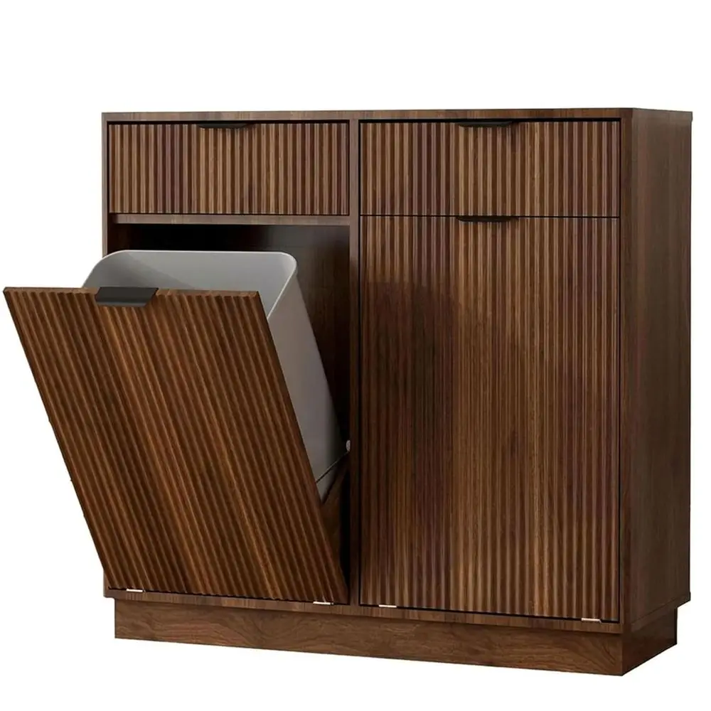 20 Gallon Dual Bin Trash Cabinet, Luted Laundry Hamper, Ideal for Kitchens, Laundry Rooms, Living Rooms, Walnut Brown
20 Gallon Dual Bin Trash Cabinet, Luted Laundry Hamper, Ideal for Kitchens, Laundry Rooms, Living Rooms, Walnut Brown
