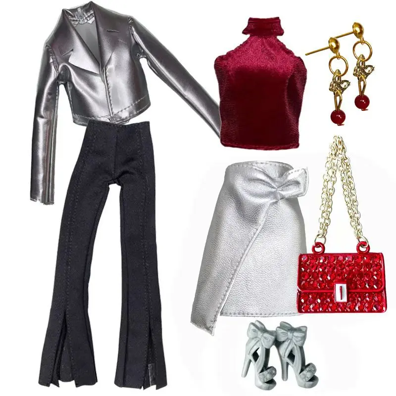 1/6 Doll Clothes Parts Fashion Leather Jacket+Flared Trouser+Vest+Short Skirt+Earring+Shoe+Bag Set For 30cm Babi Supermodel Doll
1/6 Doll Clothes Parts Fashion Leather Jacket+Flared Trouser+Vest+Short Skirt+Earring+Shoe+Bag Set For 30cm Babi Supermodel Doll