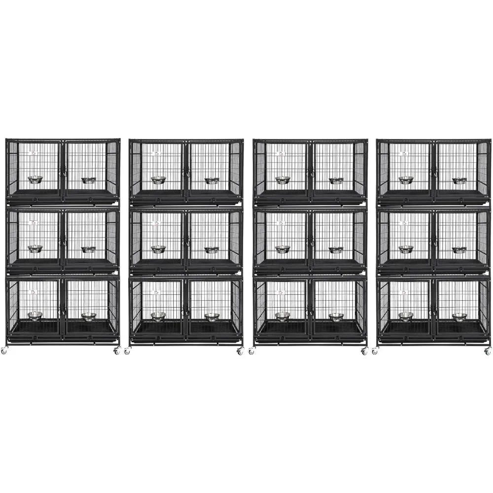 Masterpiece 4 Pack Three Levels 43 Inch Dog Crate With Wheels, Stackable Heavy Duty Dog Kennel Indoor Dog Cage With D
Masterpiece 4 Pack Three Levels 43 Inch Dog Crate With Wheels, Stackable Heavy Duty Dog Kennel Indoor Dog Cage With D