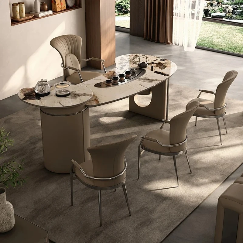 Luxury stone rock slab tea table balcony stainless steel minimalist light luxury office modern minimalist style
Luxury stone rock slab tea table balcony stainless steel minimalist light luxury office modern minimalist style