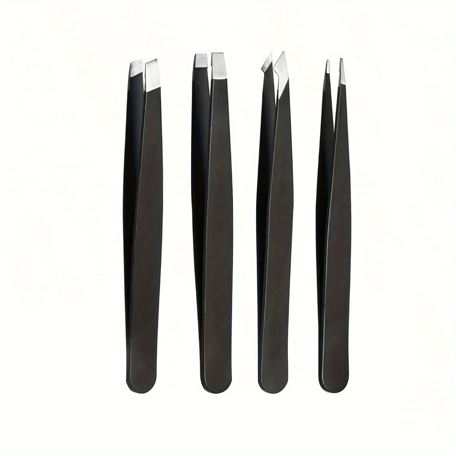 4-Piece Black Stainless Steel Eyebrow Tweezers Set - Precision Hair Removal & Brow Shaping, Fragrance-Free
4-Piece Black Stainless Steel Eyebrow Tweezers Set - Precision Hair Removal & Brow Shaping, Fragrance-Free