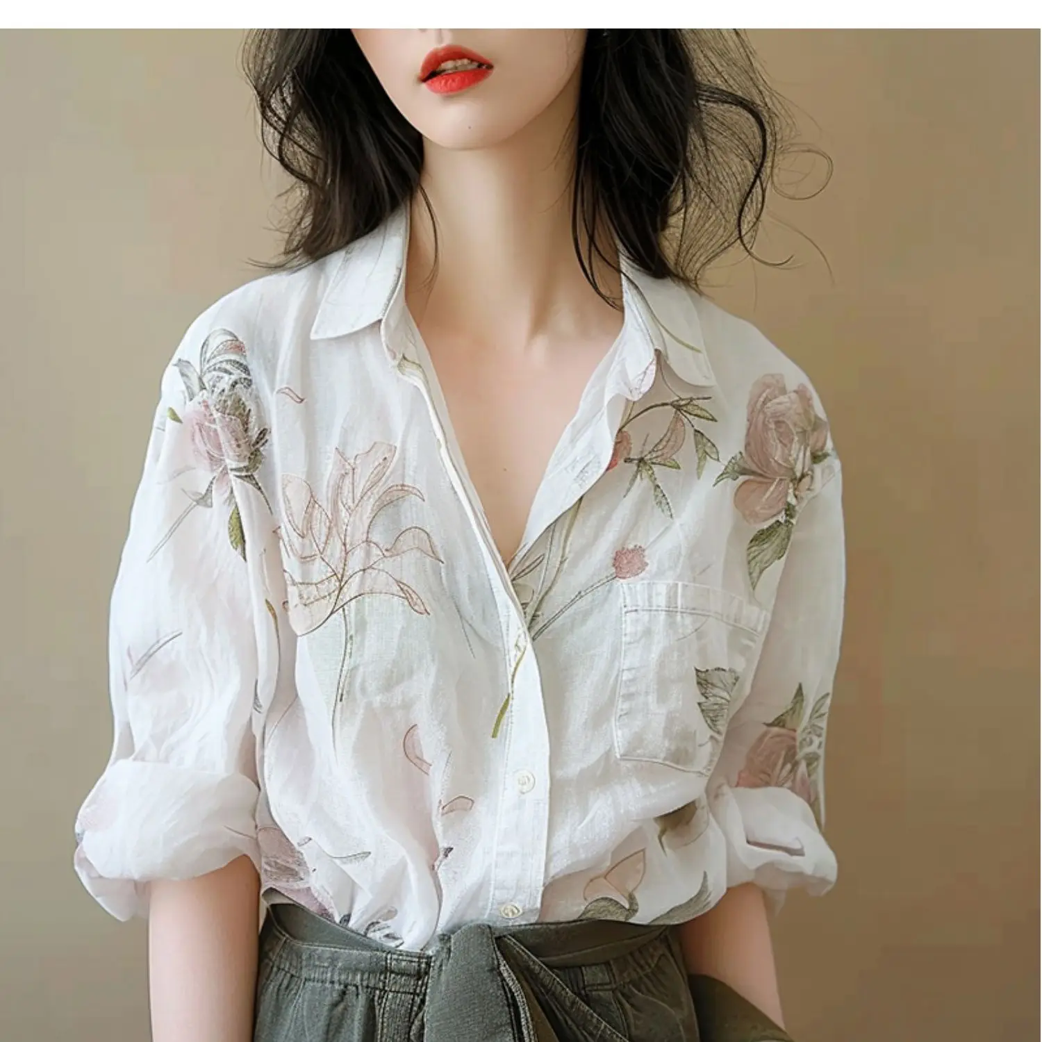 Summer Designer Printed Cotton Line Shirts & Blouses Women's French Tops Girl Style Vintage Korean Popular Clothes Lady Shirt &
Summer Designer Printed Cotton Line Shirts & Blouses Women's French Tops Girl Style Vintage Korean Popular Clothes Lady Shirt &