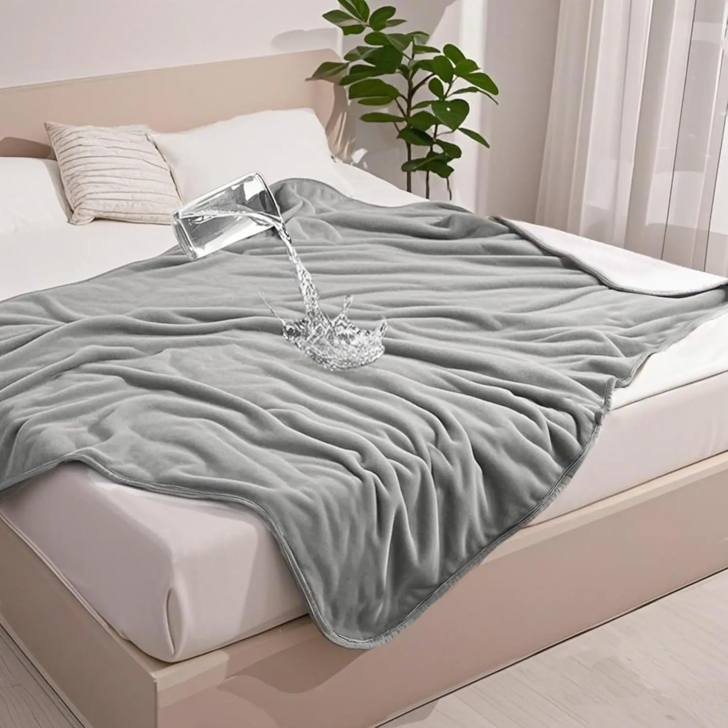 Waterproof Pet Blanket, Reversible Sherpa Fleece Throw, Furniture Protector from Pee & Fur, 90x90 Inches Grey
Waterproof Pet Blanket, Reversible Sherpa Fleece Throw, Furniture Protector from Pee & Fur, 90x90 Inches Grey