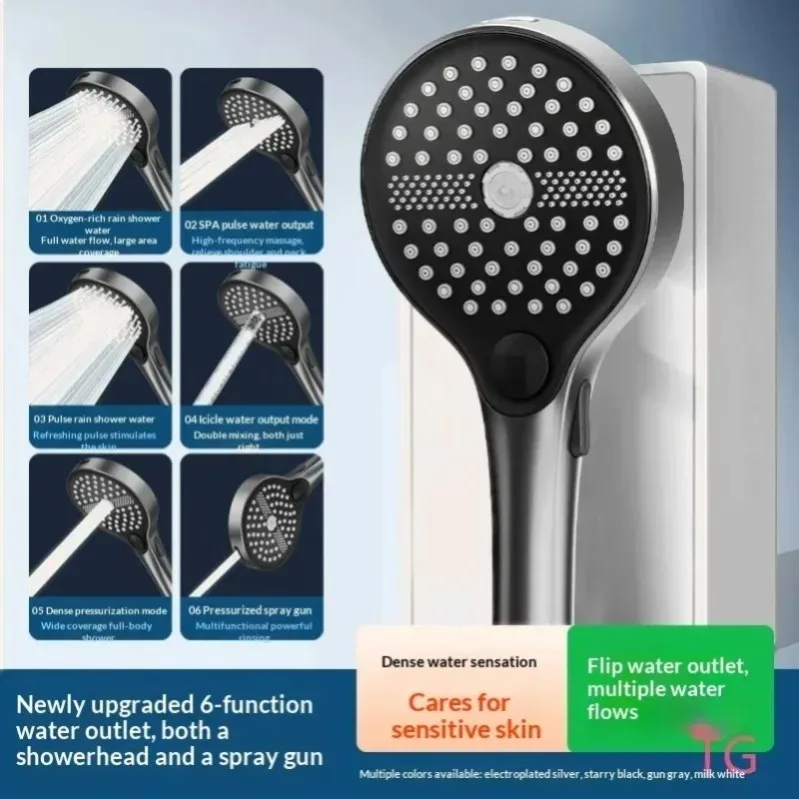 6 Function High Pressure Shower Head with Powerful Water Flow for Bathroom
6 Function High Pressure Shower Head with Powerful Water Flow for Bathroom