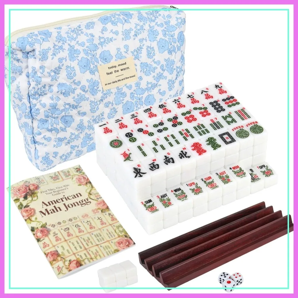 Travel American Mahjong Set, 166 PCS 0.8 Inch Mini Tiles, 4 Racks, Bag, Dice & Guide, Portable
Travel American Mahjong Set, 166 PCS 0.8 Inch Mini Tiles, 4 Racks, Bag, Dice & Guide, Portable