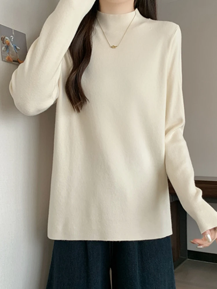 Женский свитер больших размеров с высоким воротником, трикотажный, с длинным рукавом, для ношения под одеждой, утягивающий, премиум-класса, для повседневной носки, из мягкой ткани
Женский свитер больших размеров с высоким воротником, трикотажный, с длинным рукавом, для ношения под одеждой, утягивающий, премиум-класса, для повседневной носки, из мягкой ткани