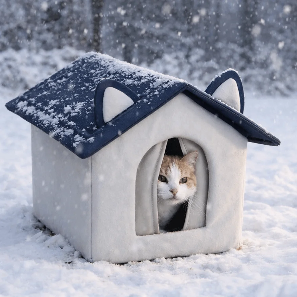 Утепленный уличный домик для кошек: ветрозащитный, водонепроницаемый, с изолированным утеплением, закрытая конструкция, влагостойкое основание, утепленная лежанка для животных на улице
Утепленный уличный домик для кошек: ветрозащитный, водонепроницаемый, с изолированным утеплением, закрытая конструкция, влагостойкое основание, утепленная лежанка для животных на улице