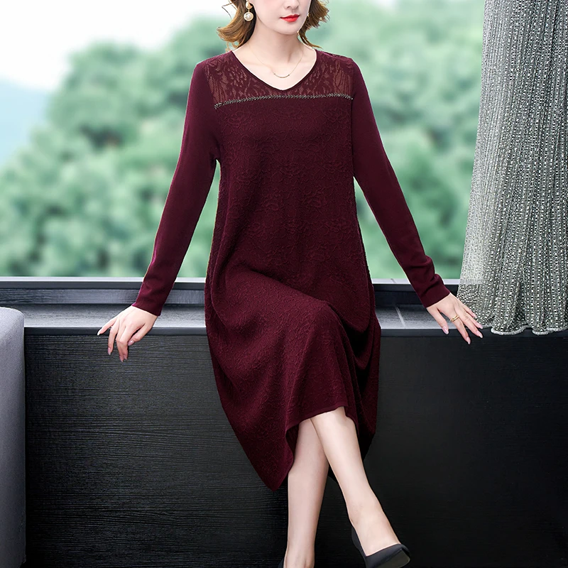 2023 New Fashion Silk Solid Color Dress Women's Autumn Vintage V-neck Long Sleeve Loose Fit Casual Holiday Dress Vestidos
2023 New Fashion Silk Solid Color Dress Women's Autumn Vintage V-neck Long Sleeve Loose Fit Casual Holiday Dress Vestidos