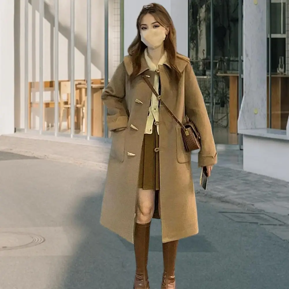 Women's Wool Jackets Hooded Button Loose Casual Solid Coats Mid Length Thickened Korean Fashion Coat Winter Female Tops
Women's Wool Jackets Hooded Button Loose Casual Solid Coats Mid Length Thickened Korean Fashion Coat Winter Female Tops
