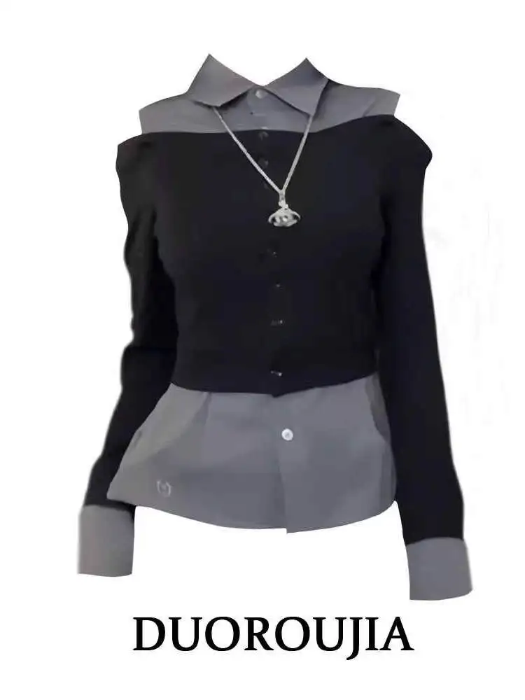 plus Size Women's Long Sleeve Shirt Korean Style Color Block Slim Fit Shoulder Bared Top Commute Style Autumn Season Regular Fit
plus Size Women's Long Sleeve Shirt Korean Style Color Block Slim Fit Shoulder Bared Top Commute Style Autumn Season Regular Fit