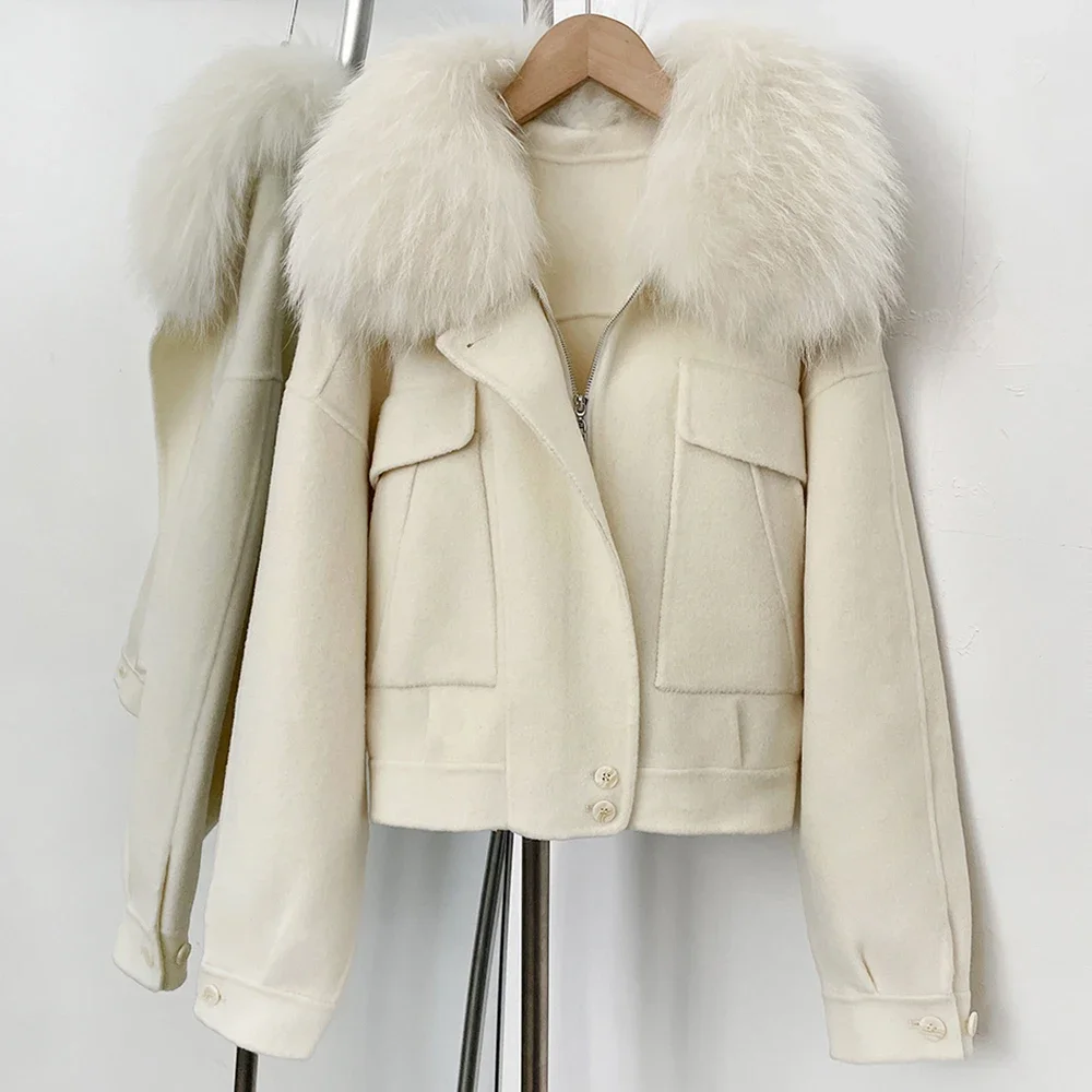 Real Fox Fur Women Reality Fur Jacket women Short Wool Coat Fashion Natural Fur Cashmere Woolen Jacket Female New Autumn Winter
Real Fox Fur Women Reality Fur Jacket women Short Wool Coat Fashion Natural Fur Cashmere Woolen Jacket Female New Autumn Winter