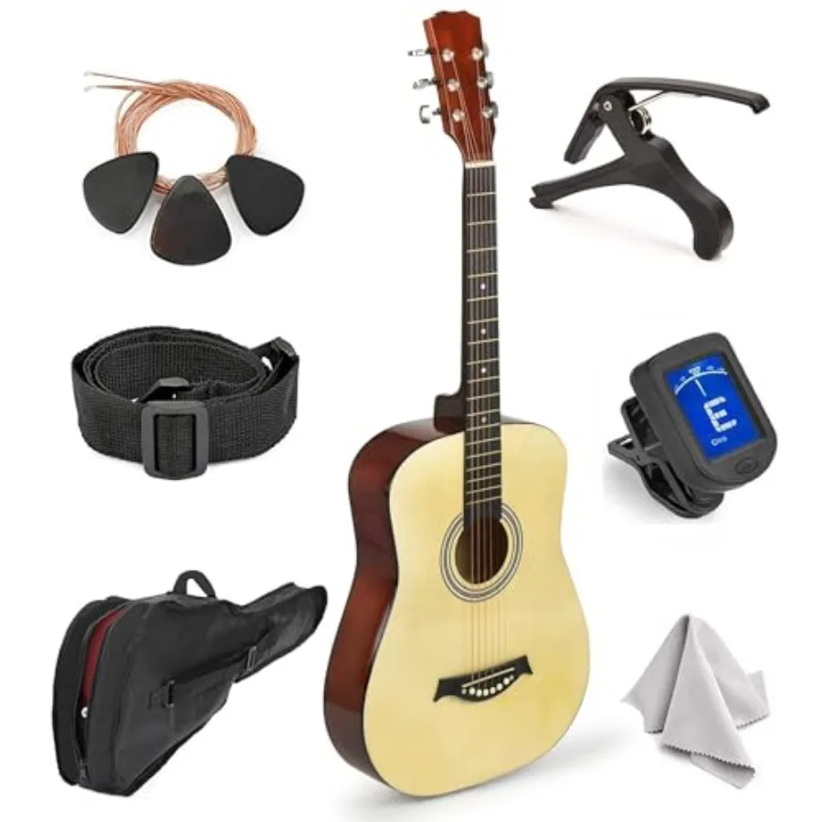 Left Handed 30 Natural Acoustic Guitar for Beginner Starter Kit with Guitar Bag Tuner Strap Extra Strings Picks Wash Cloth Capo
Left Handed 30 Natural Acoustic Guitar for Beginner Starter Kit with Guitar Bag Tuner Strap Extra Strings Picks Wash Cloth Capo