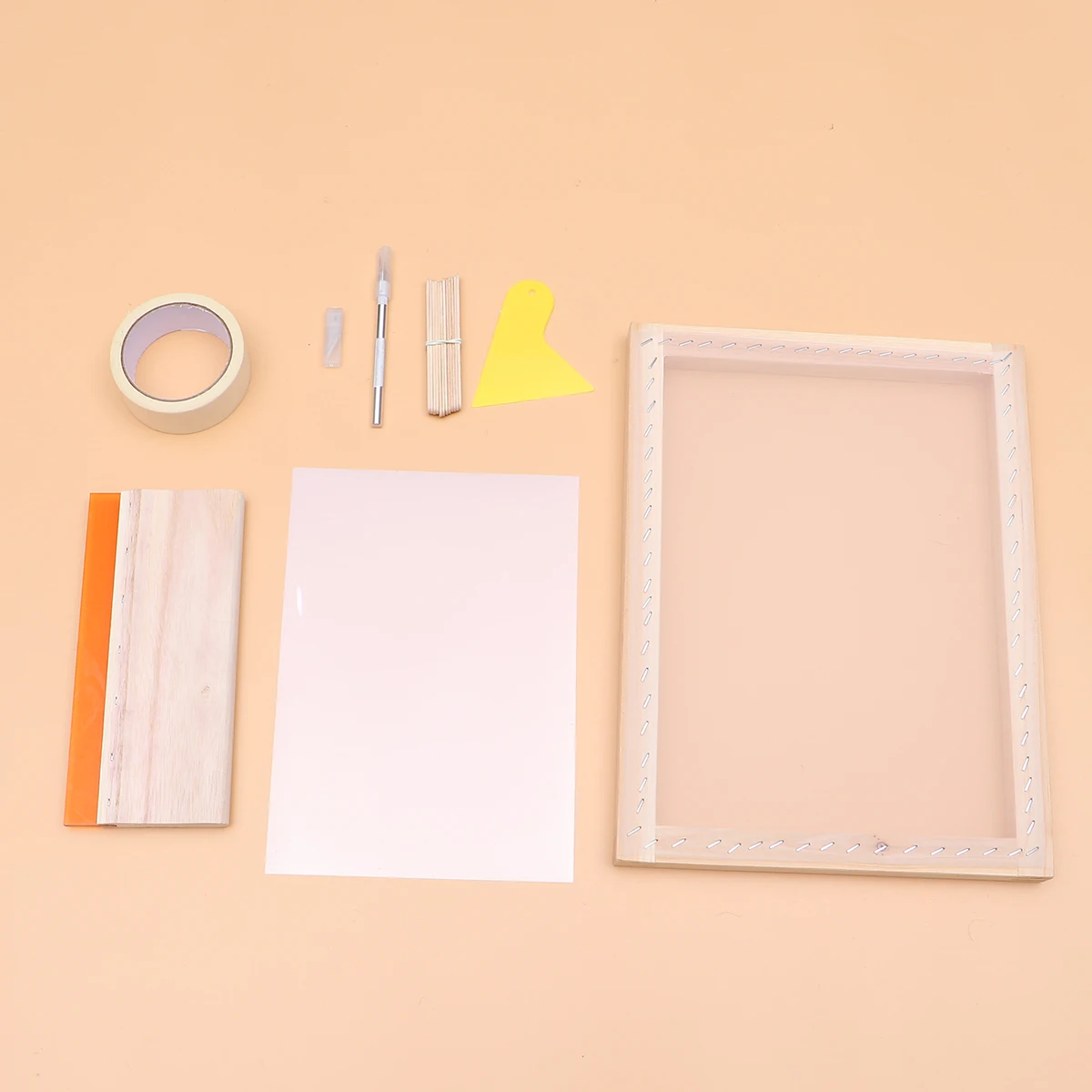 Silk Screen Set Wood Frame Diy Printing Tools Squeegee Scraper Inkjet Film Mask Tape DIY Tools Craft Blades Reusable
Silk Screen Set Wood Frame Diy Printing Tools Squeegee Scraper Inkjet Film Mask Tape DIY Tools Craft Blades Reusable