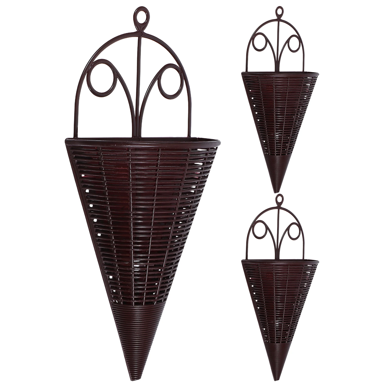 3pcs Rattan Decorative Flower Basket Conical Hanging Plant Brown Planter Lightweight Wall Garden Balcony Home Storage Fruit
3pcs Rattan Decorative Flower Basket Conical Hanging Plant Brown Planter Lightweight Wall Garden Balcony Home Storage Fruit